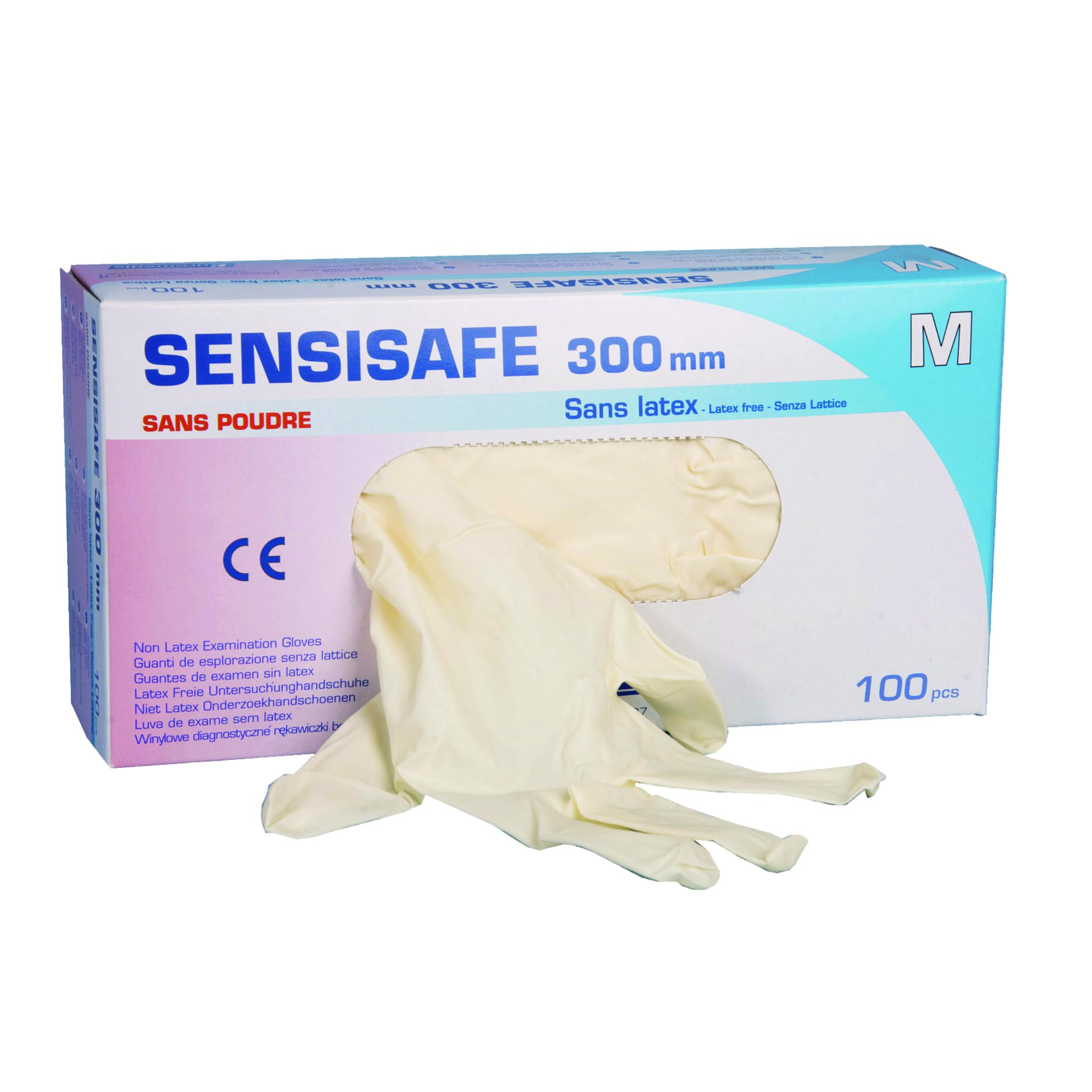 Gants d'examen SENSISAFE - Sans latex - Sans poudre - Hypoallergénique  - Boite de 100