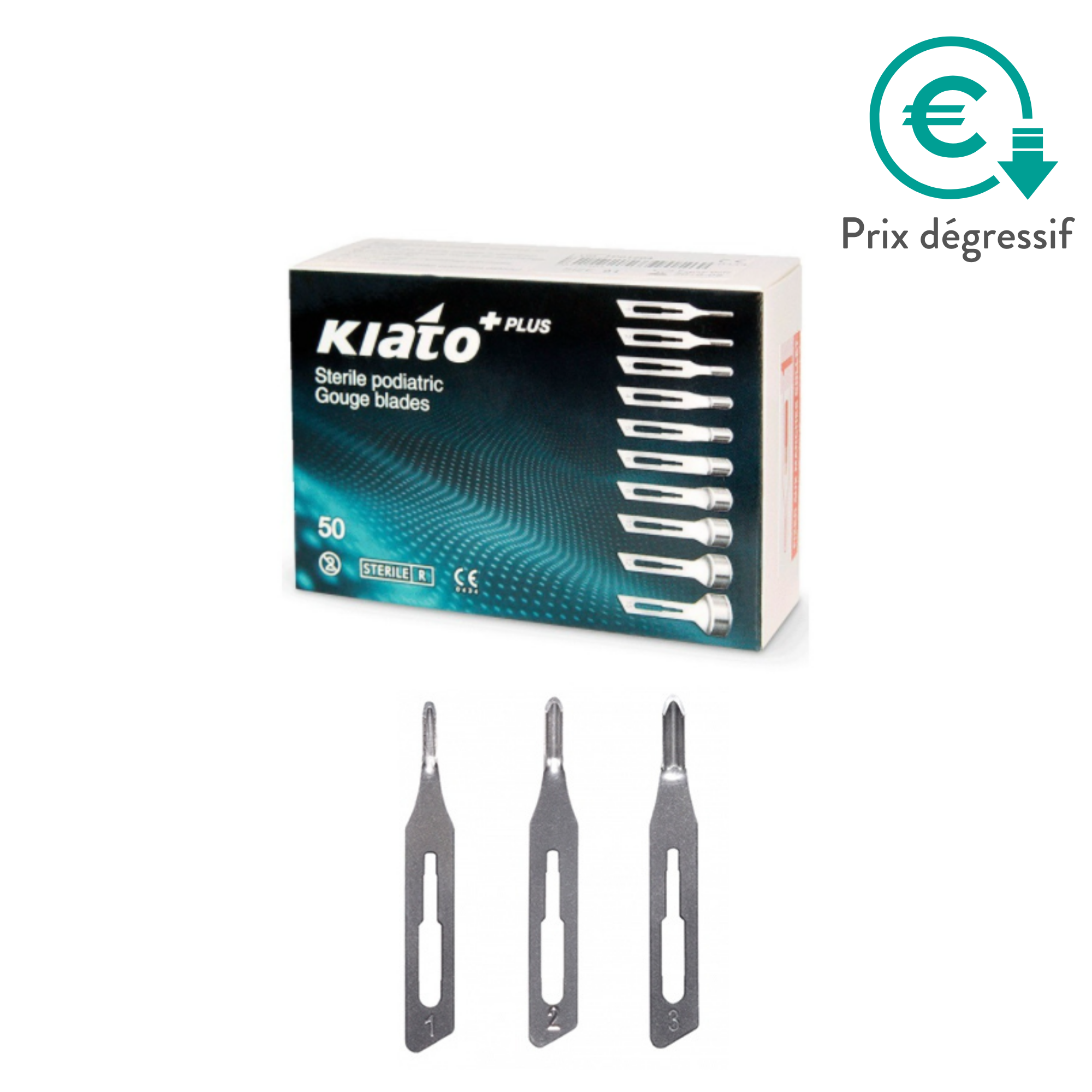 50 lames de gouges stériles - Kiato + Diamond