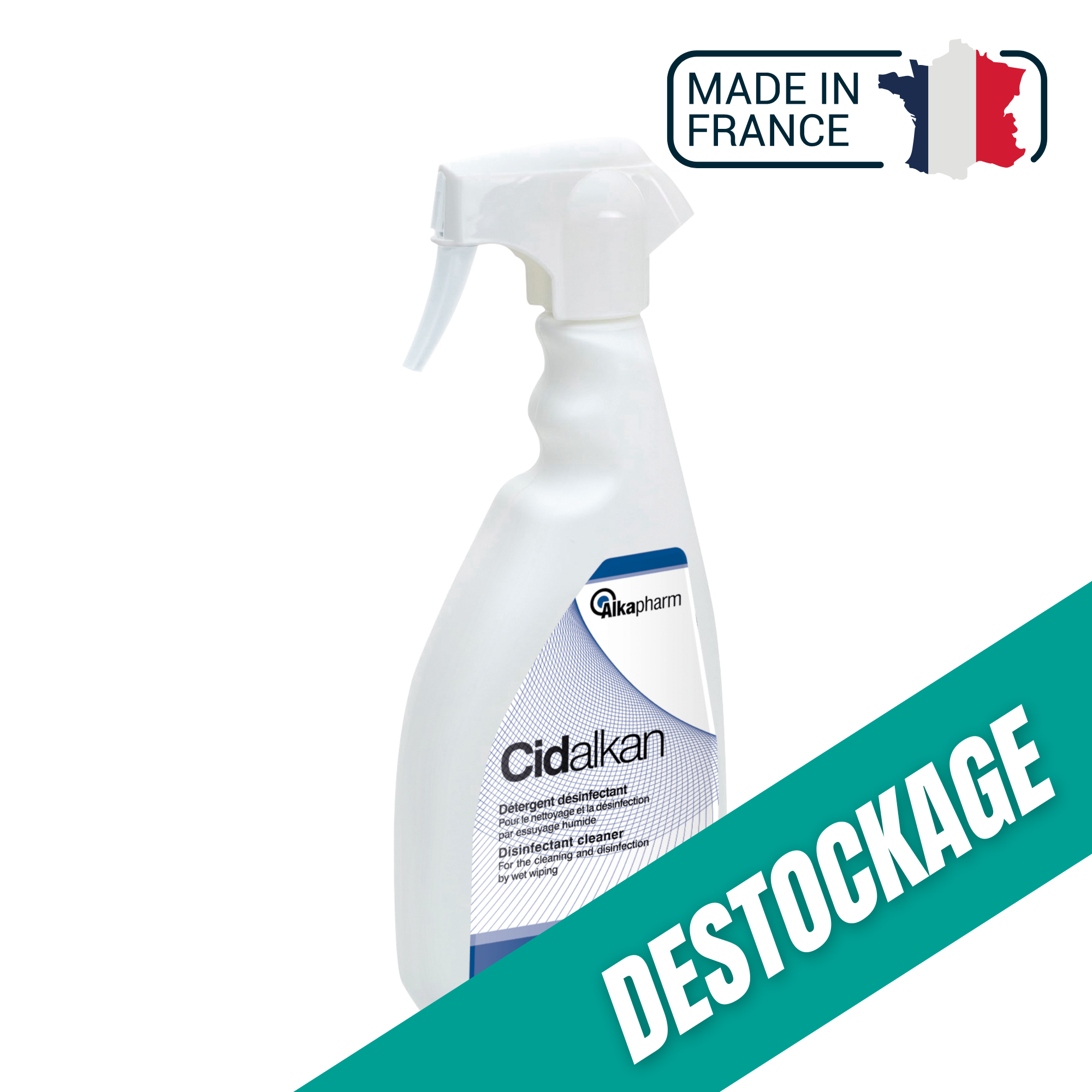Cidalkan - Détergent Désinfectant - Pulvérisateur de 1L - ALKAPHARM // Destockage