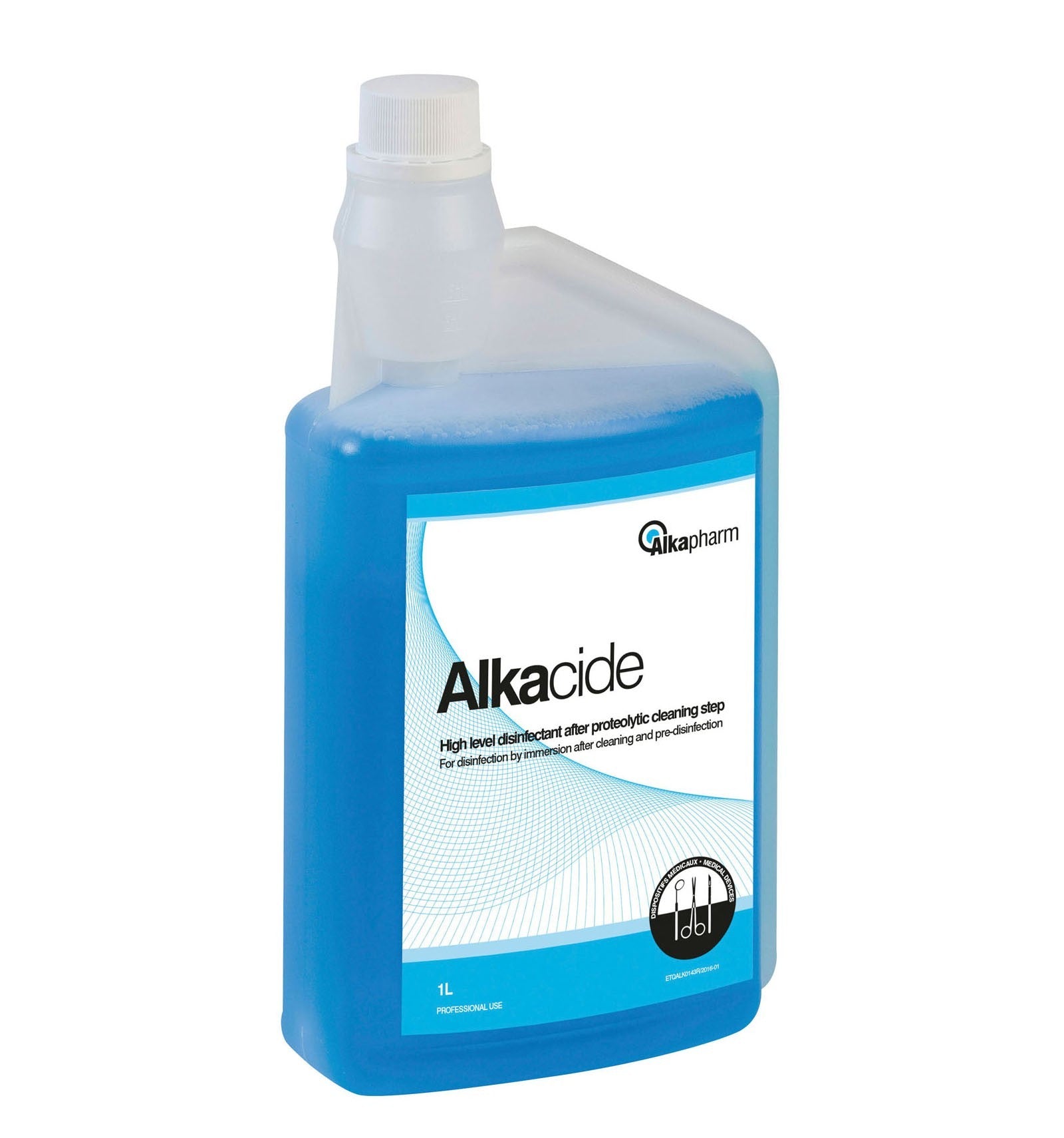 Alkacide - Désinfectant final à froid - Flacon doseur - 1 L - Alkapharm
