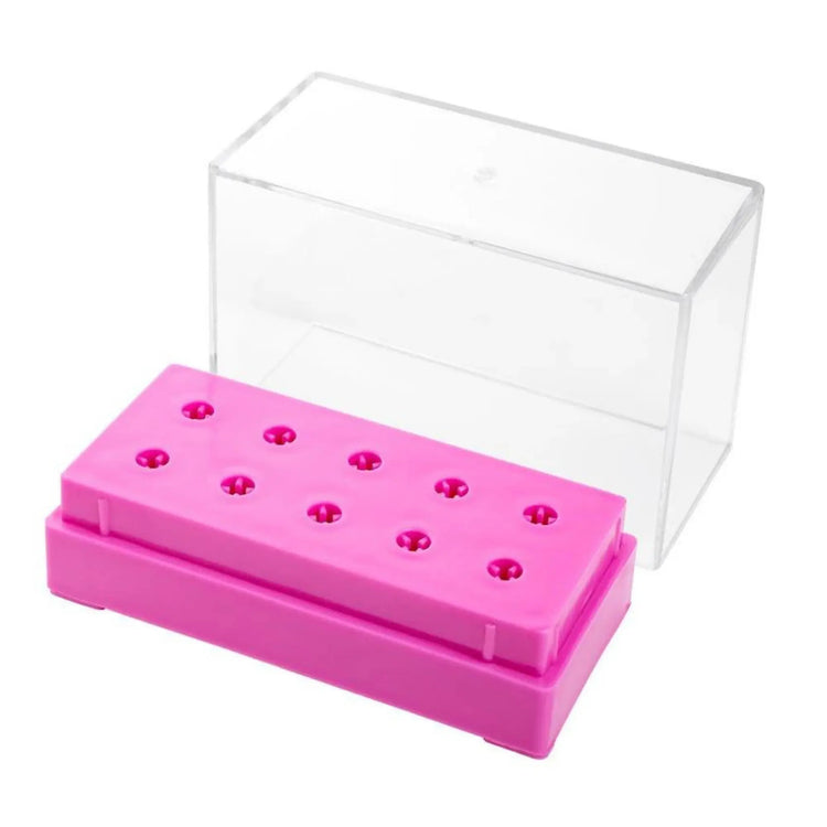 Boite de rangement porte fraises - 10 trous - Blanc ou Rose - My Podologie