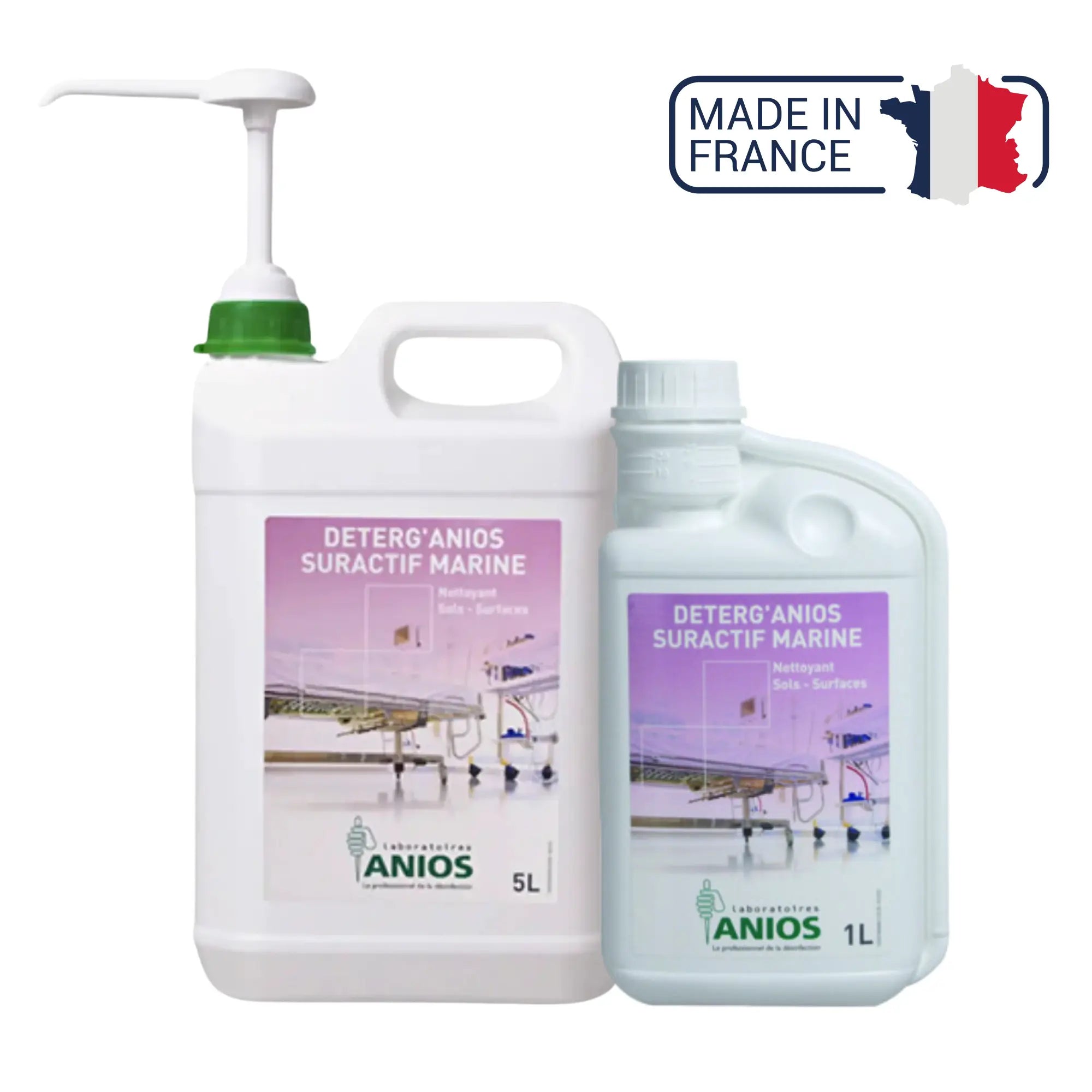 Deterg'anios suractif Marine - Sols et Surfaces - Effet mouillant, dispersant et solubilisant - 1 L ou 5L - Anios Anios  1-L